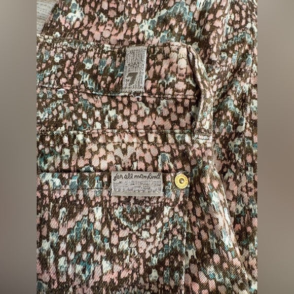 7 For all Mankind the skinny jeans in mosaic snake print size 28 pastel - Picture 4 of 16